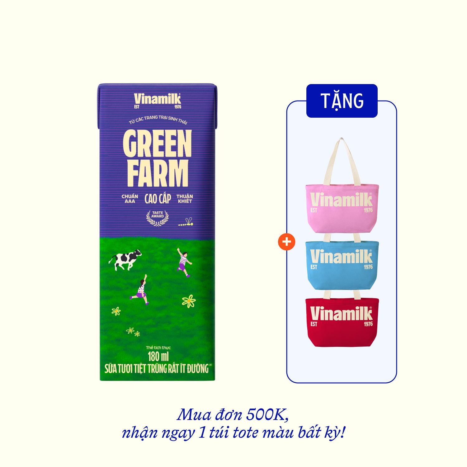 STTT RIĐ Vinamilk Green Farm 180ml Thùng 48