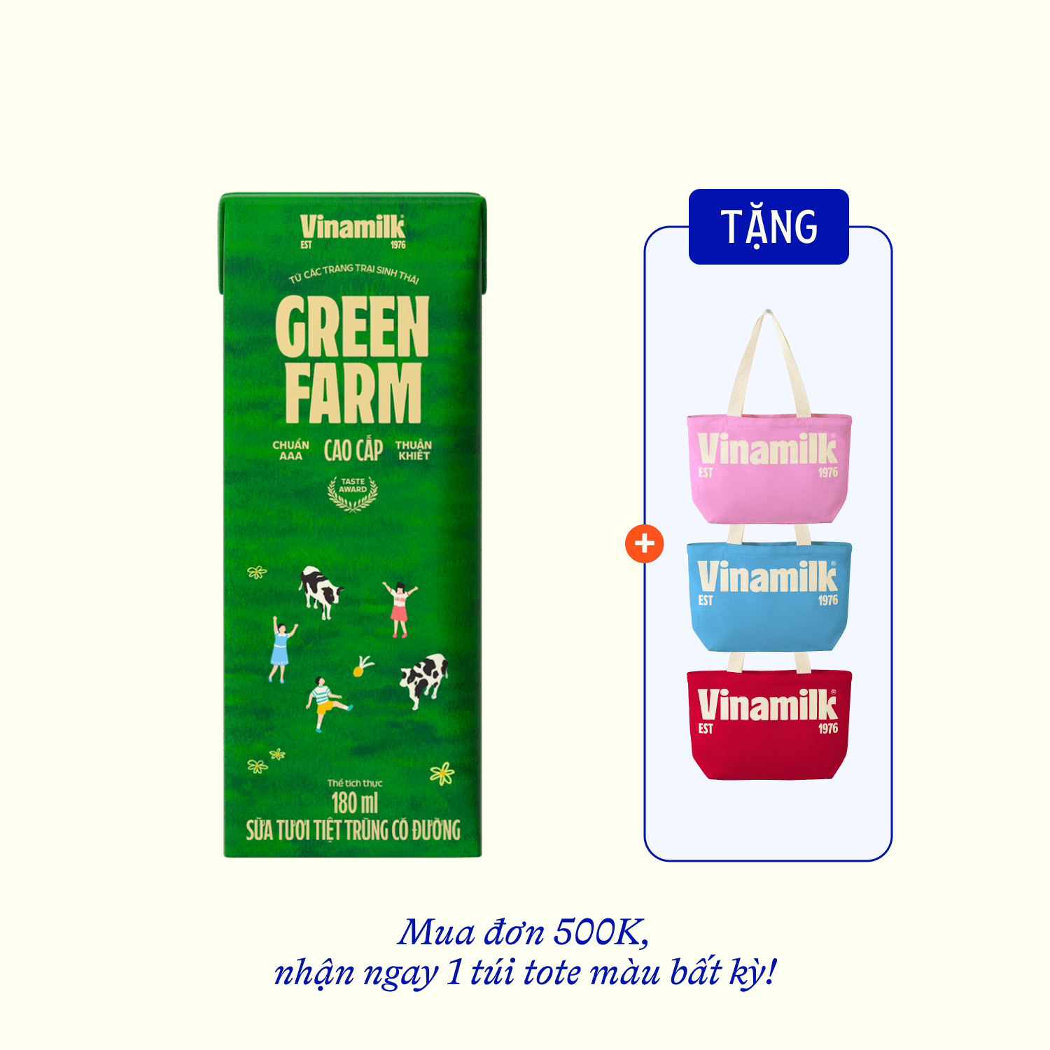 Sữa tươi tiệt trùng Green Farm Có đường 180ml