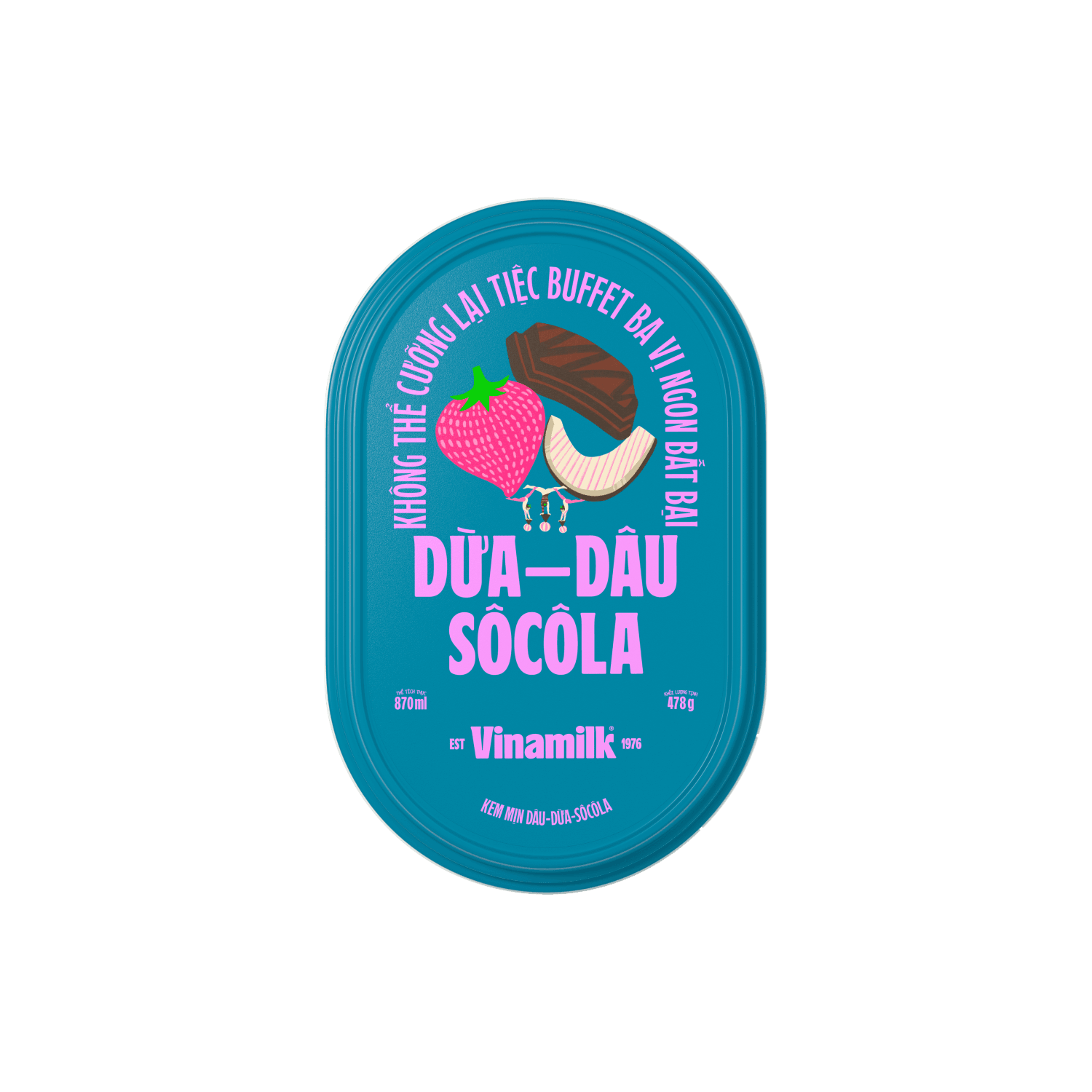 Kem hộp Vinamilk Dâu-Dừa-Sôcôla 870ml