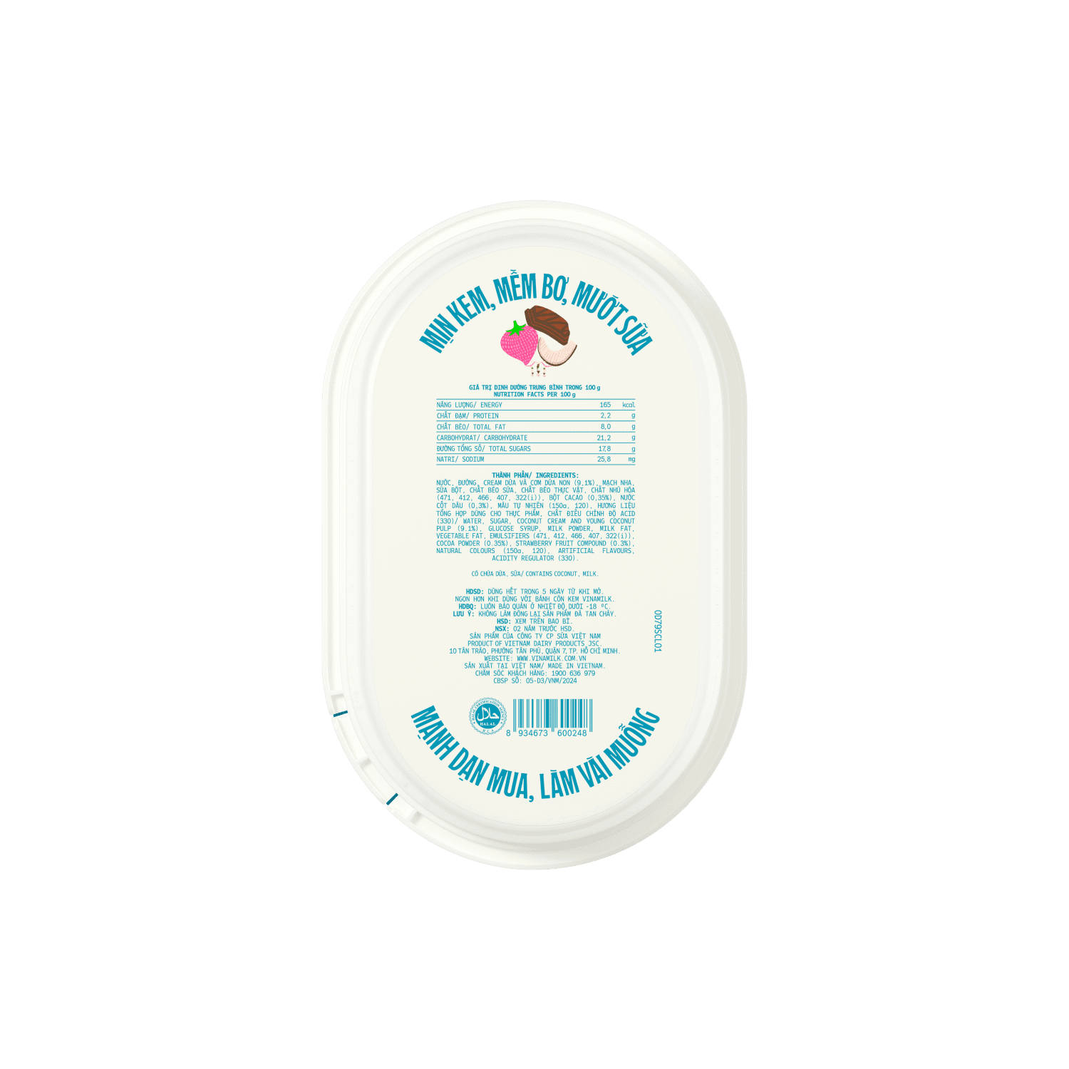 Kem hộp Vinamilk Dâu-Dừa-Sôcôla 870ml