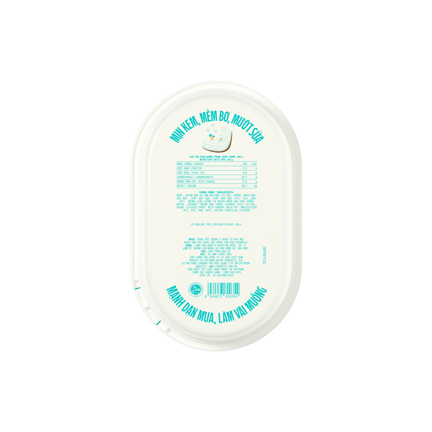 Kem hộp Vinamilk Dừa 870ml