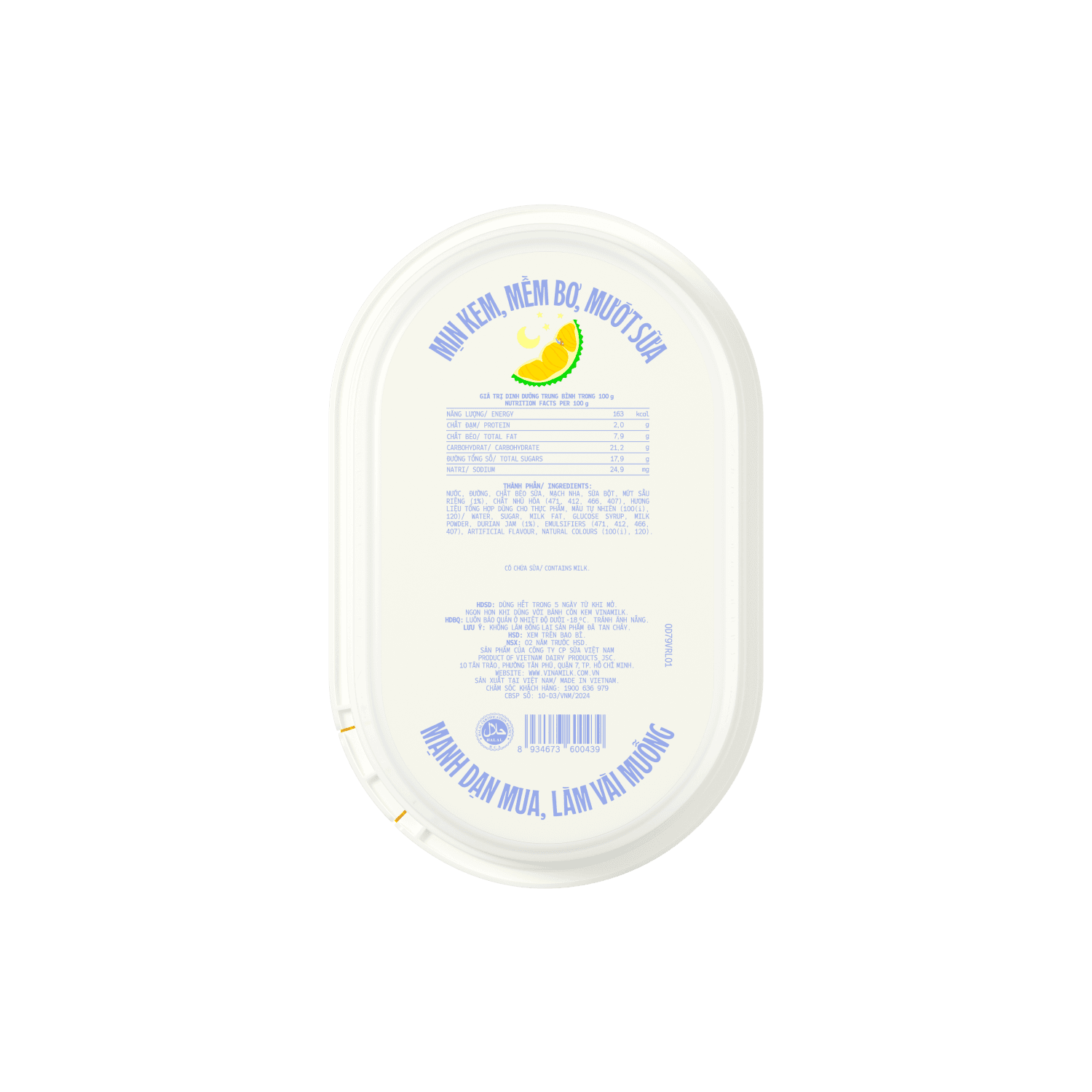 Kem hộp Vinamilk Sầu riêng 870ml