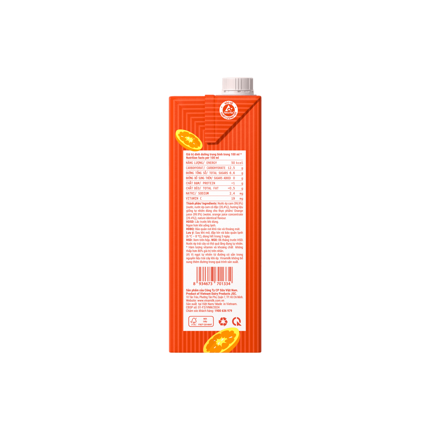 Nước ép Vinamilk Cam 1L