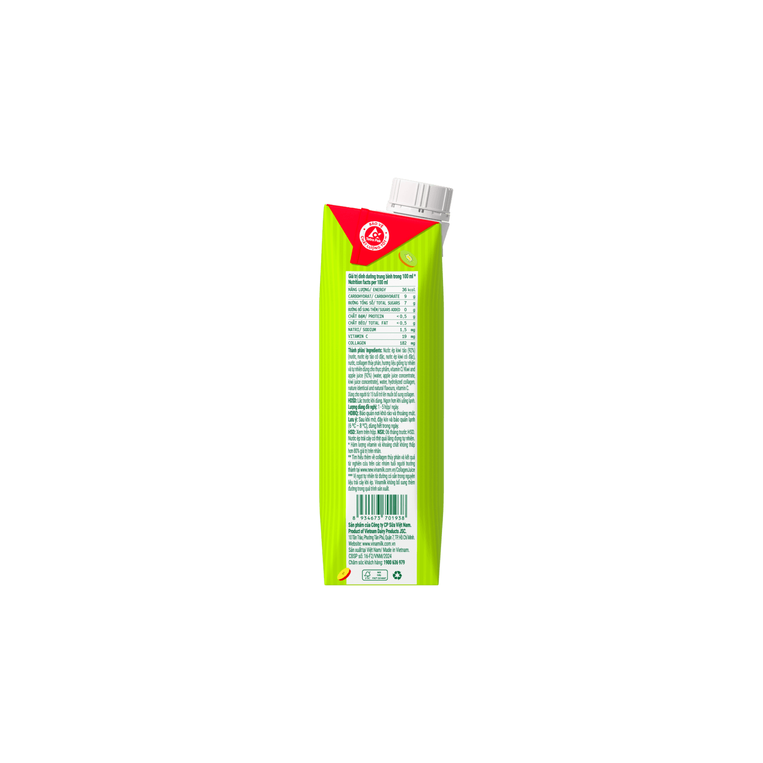 Nước ép Vinamilk Kiwi Táo Collagen 275ml