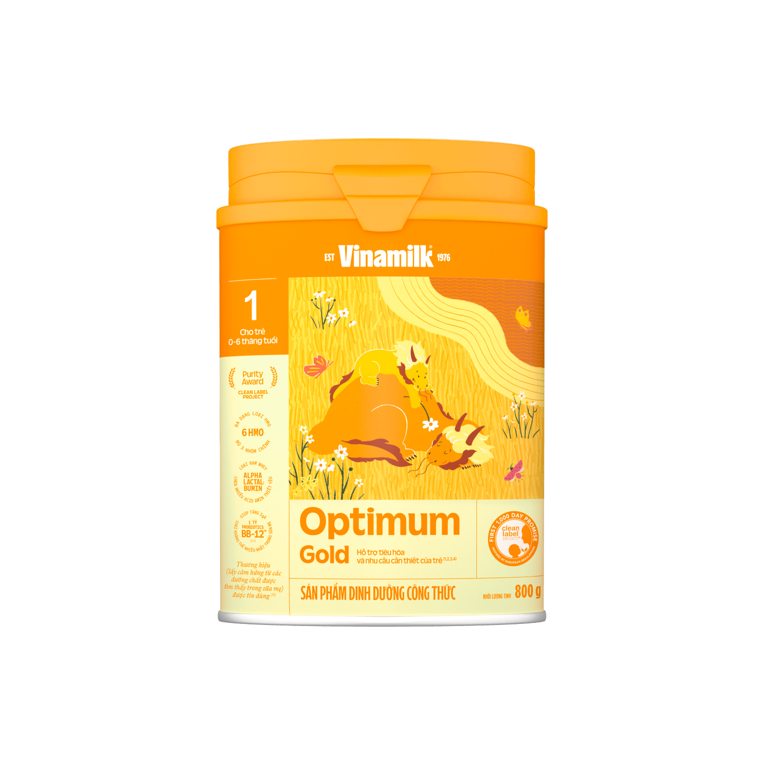 Sữa bột trẻ em Optimum Gold 1 (0-6 tháng) 800g