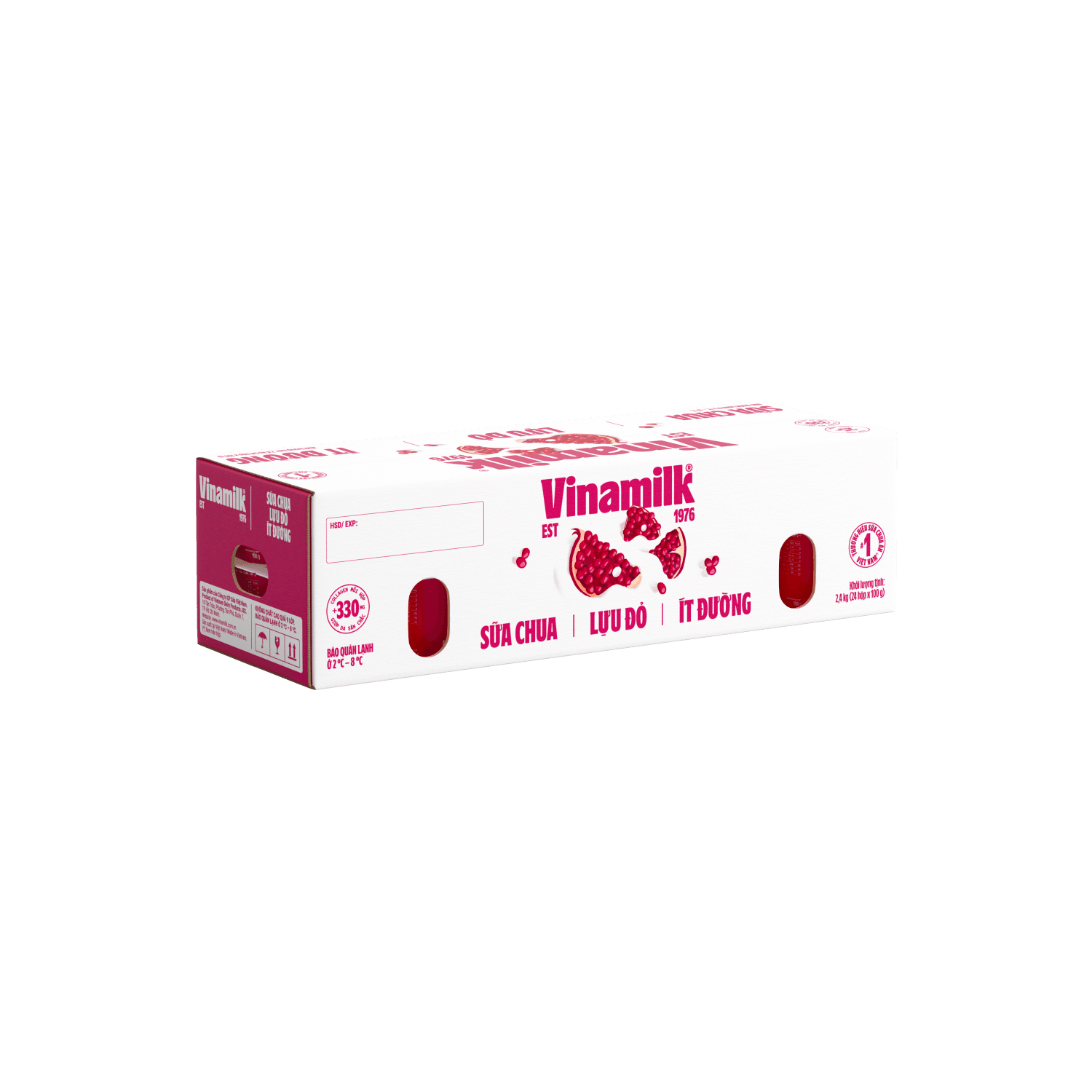 Sữa chua ăn Vinamilk Lựu Đỏ ít đường + Collagen 100g