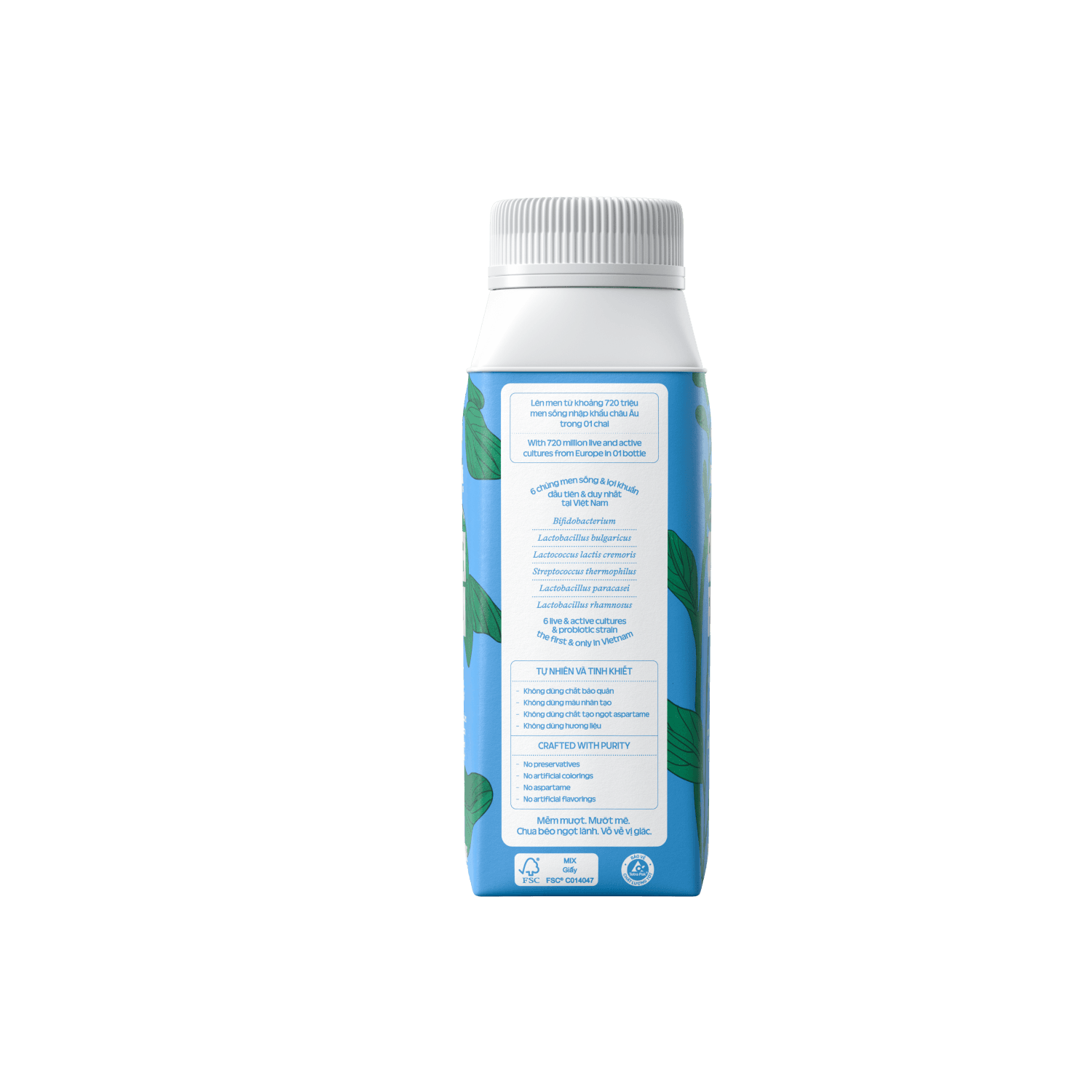 Sữa chua uống thanh trùng Green Farm Ít Đường 200ml