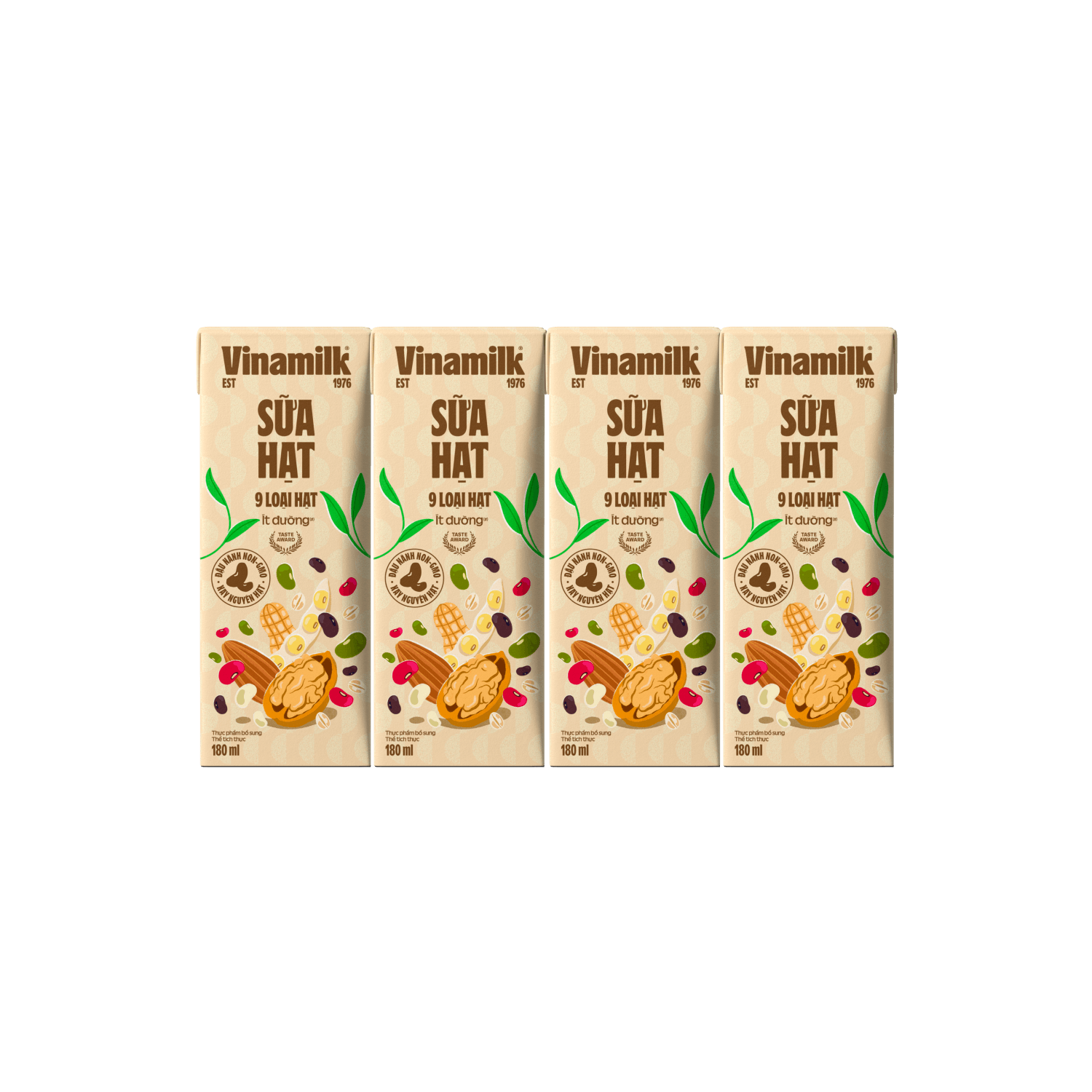 Sữa hạt Vinamilk 9 loại hạt ít đường 180ml