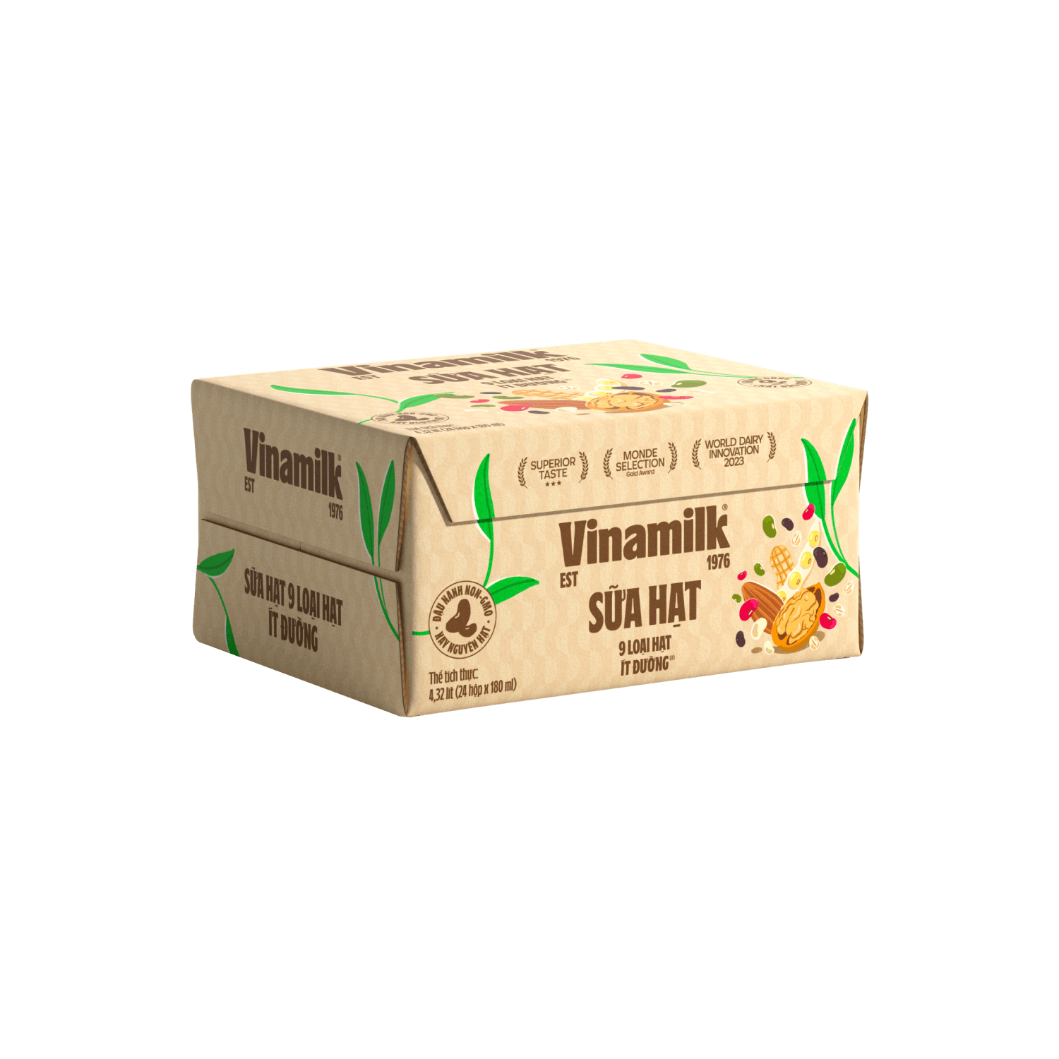 Sữa hạt Vinamilk 9 loại hạt ít đường 180ml