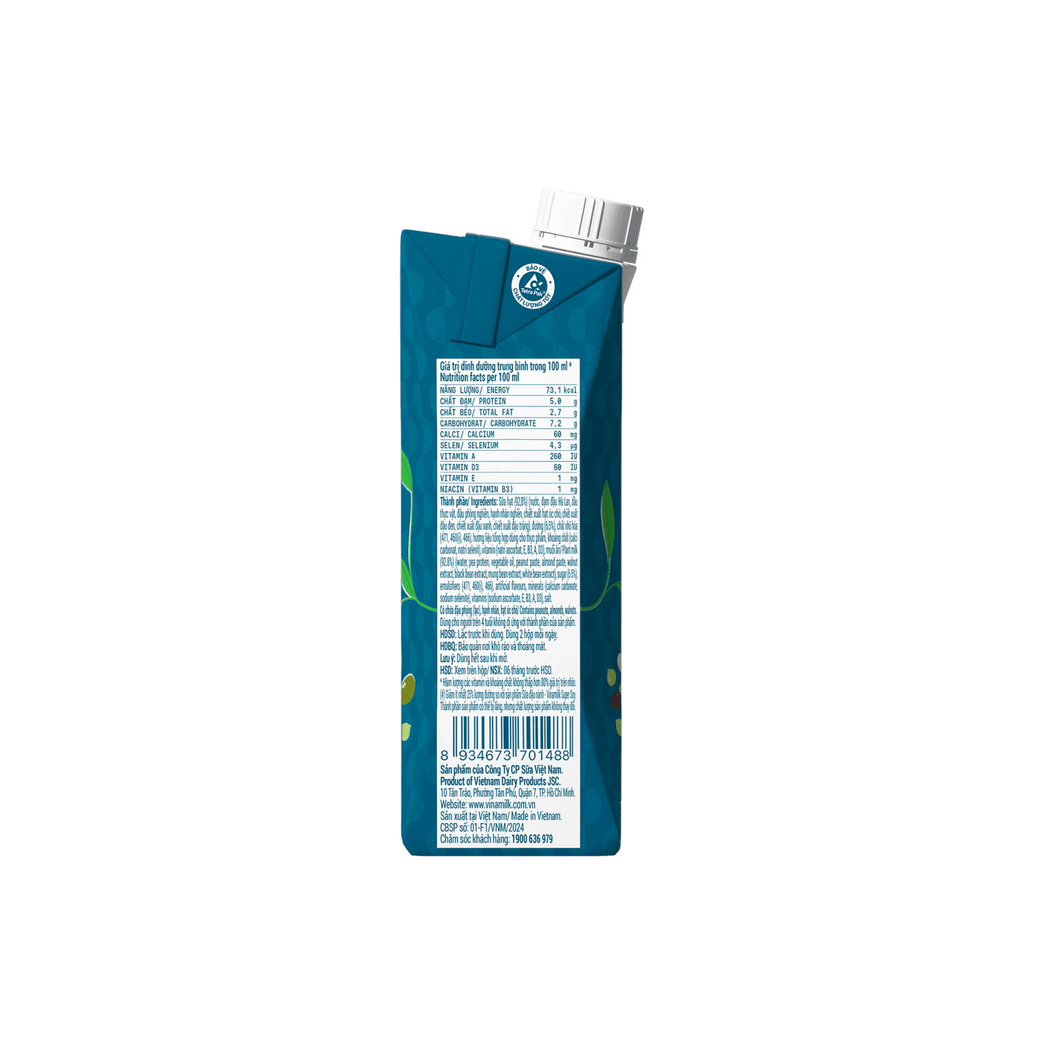 Sữa hạt Vinamilk Cao Đạm ít đường 240ml