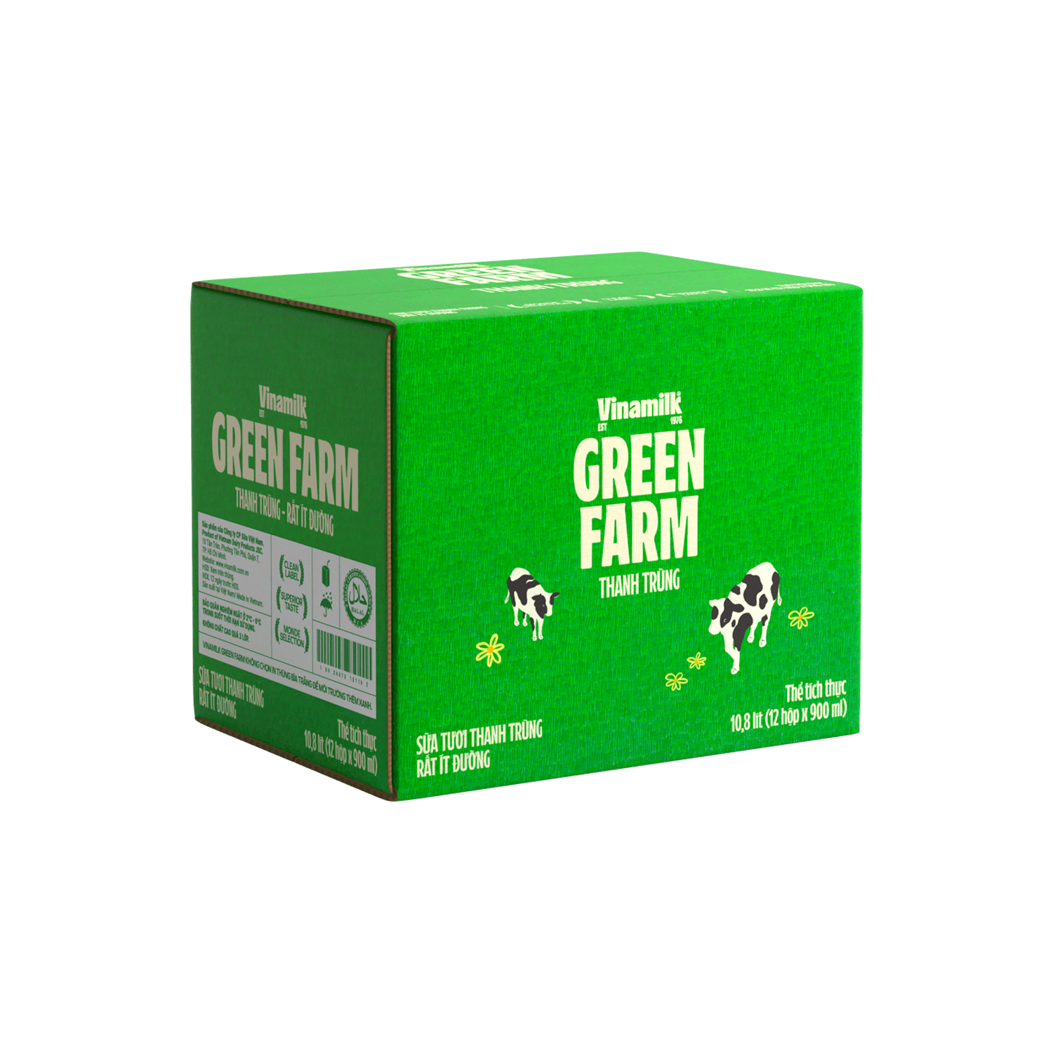 Pasteurized Fresh Milk Green Farm Very Low Sugar 900ml