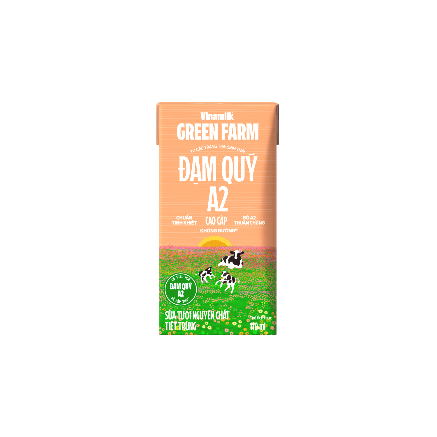 Sữa tươi tiệt trùng Green Farm A2 không đường 110ml