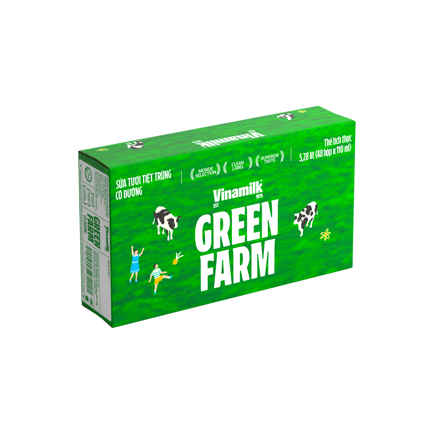 Sữa tươi tiệt trùng Green Farm Có đường 110ml