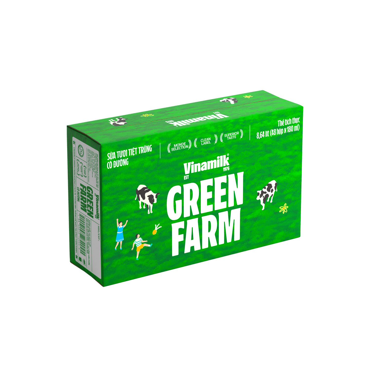 Sữa tươi tiệt trùng Green Farm Có đường 180ml