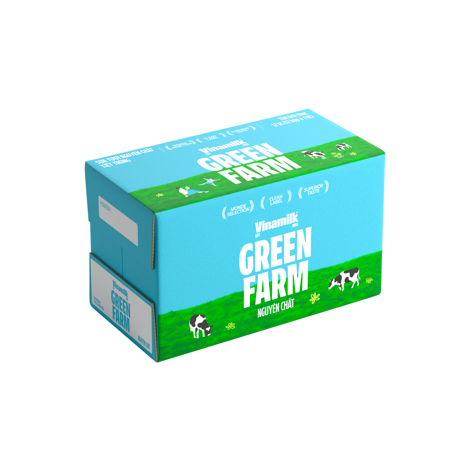 Sữa tươi tiệt trùng Green Farm Không đường 180ml