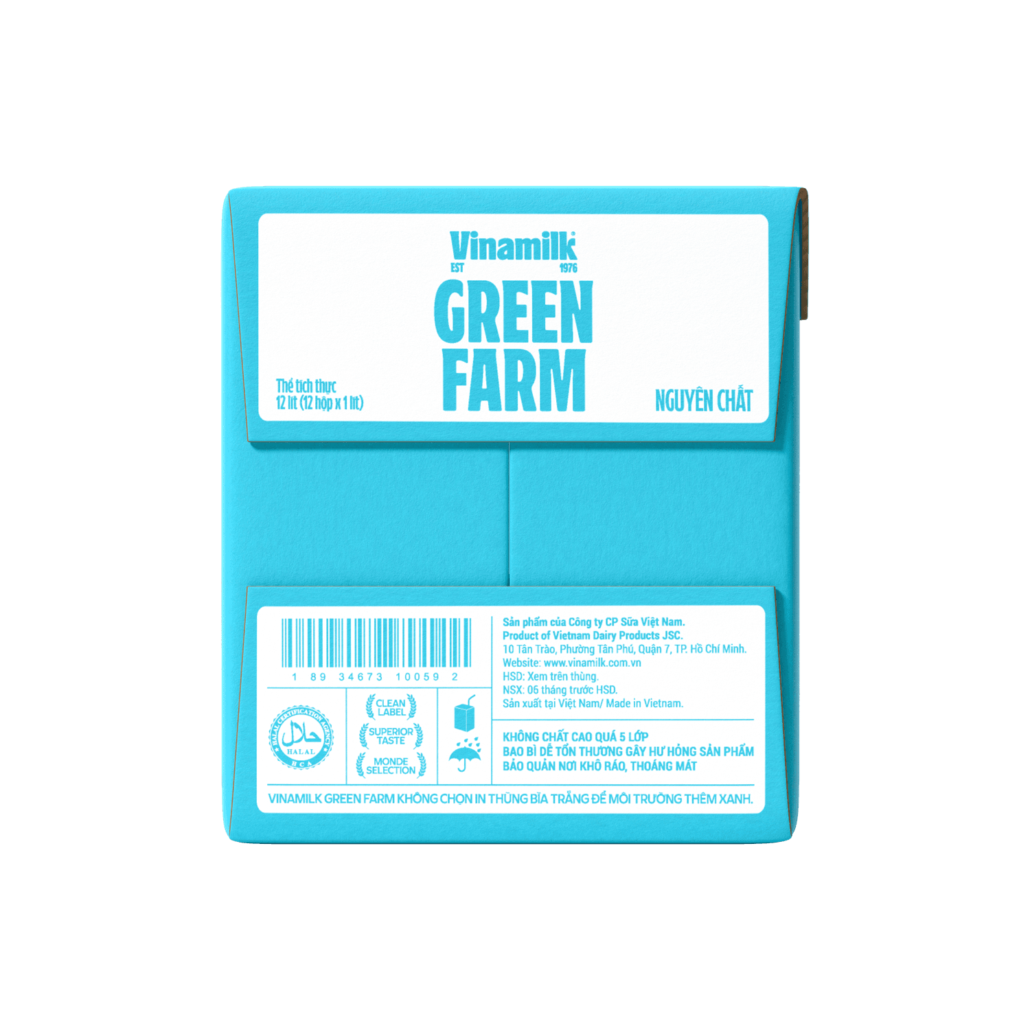 Sữa tươi tiệt trùng Green Farm Không đường 180ml