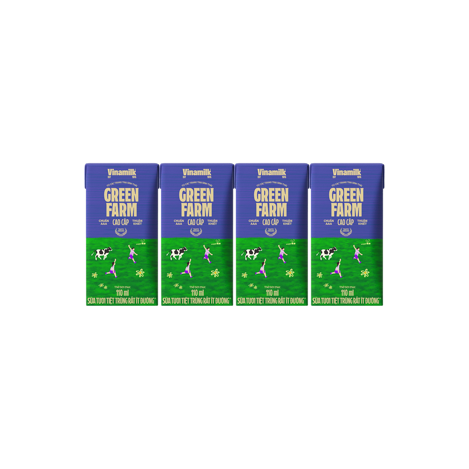 Sữa tươi tiệt trùng Green Farm Rất ít đường 110ml