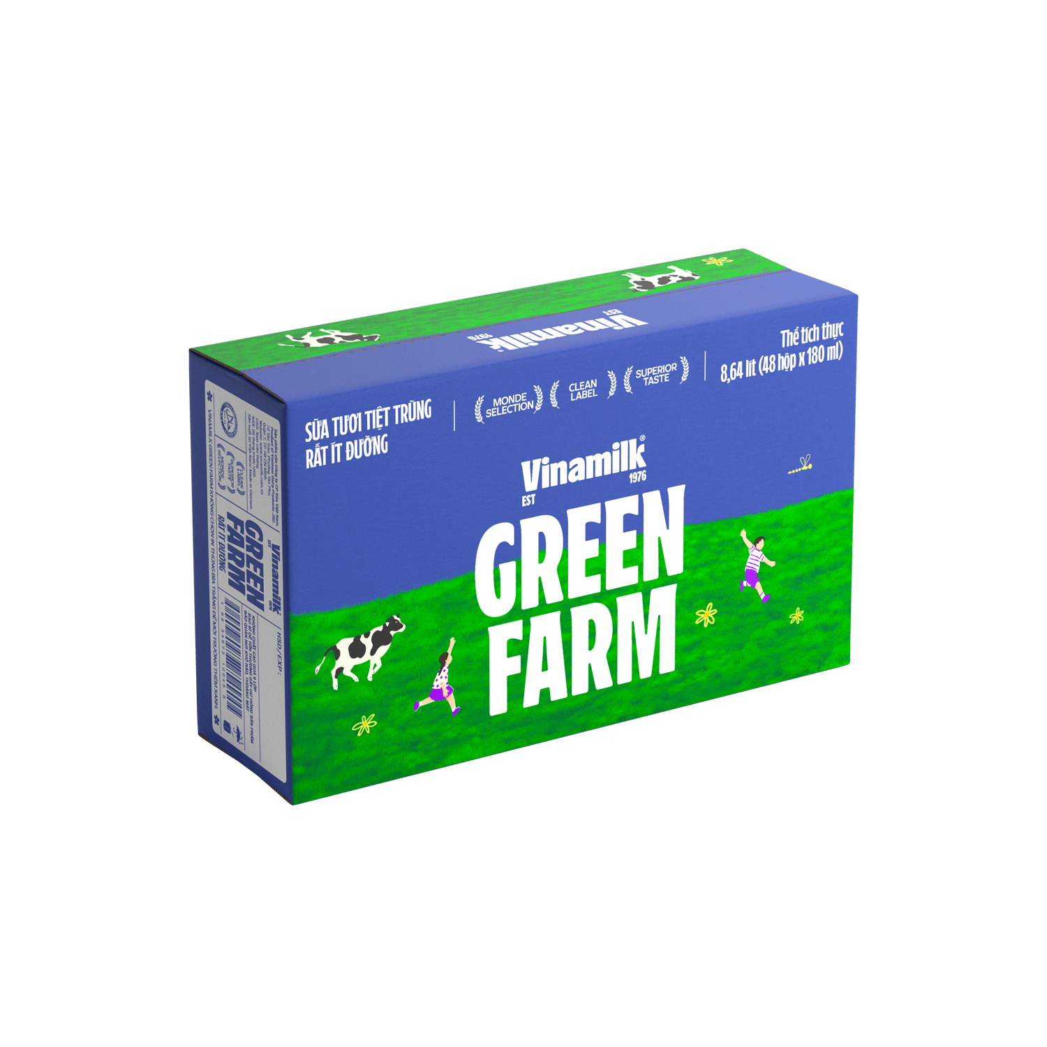 Sữa tươi tiệt trùng Green Farm Rất ít đường 180ml