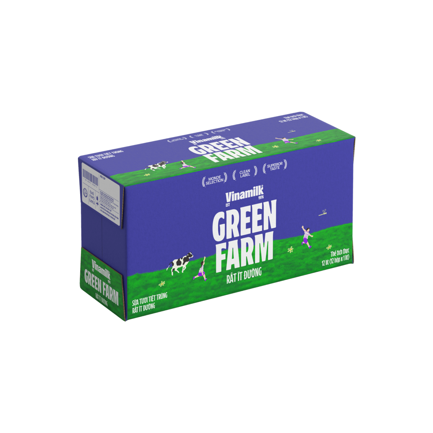 Sữa tươi tiệt trùng Green Farm Rất ít đường 1L